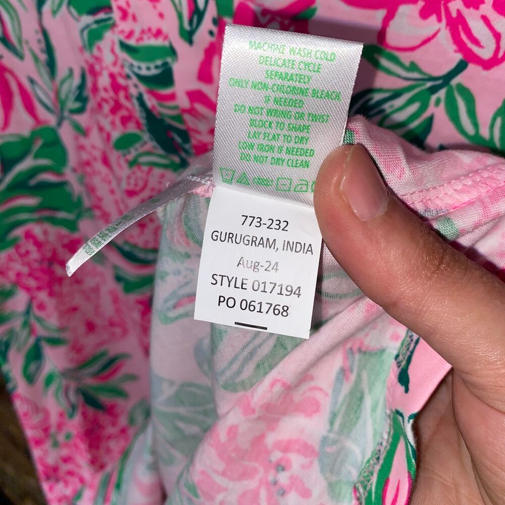 NWT Lilly Pulitzer Pink Conch Shell Hayes 3/4 Sleeve Mini Dress Women's Size XXS - Picture 9 of 10